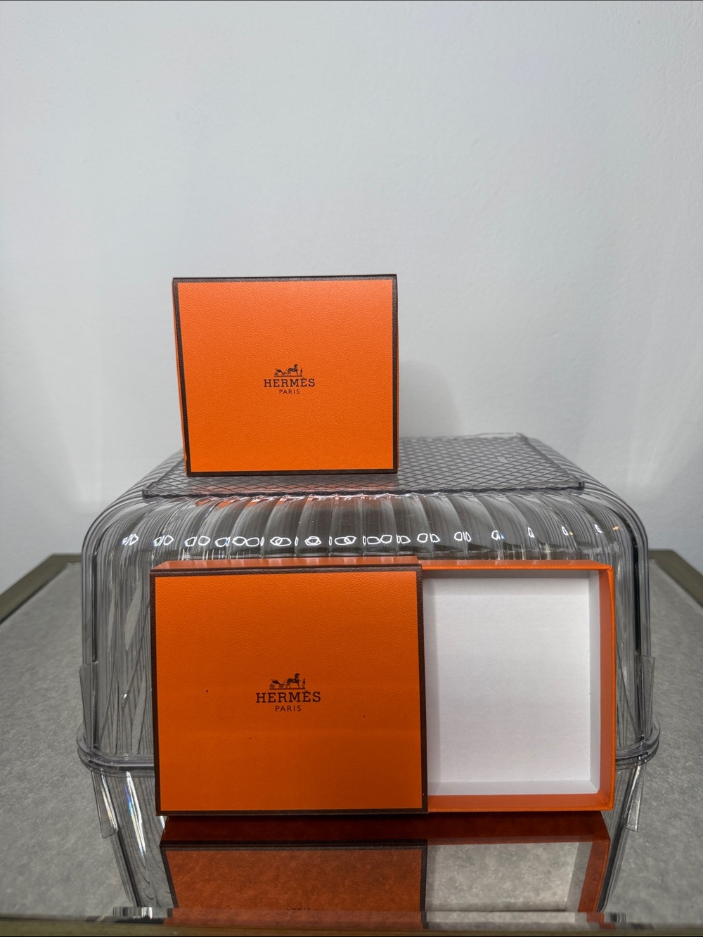 Hermes Orange Accessories Boxes - Pair